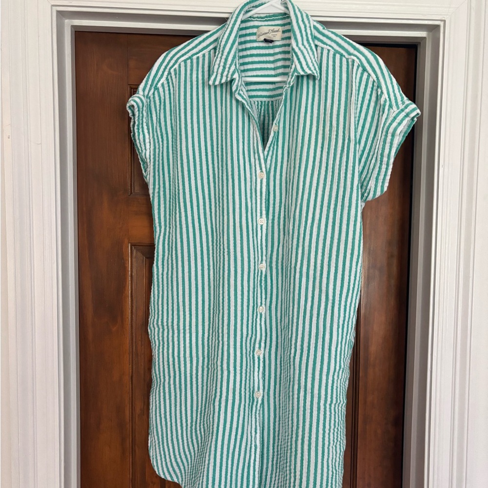 a new day Green and White Striped Dress